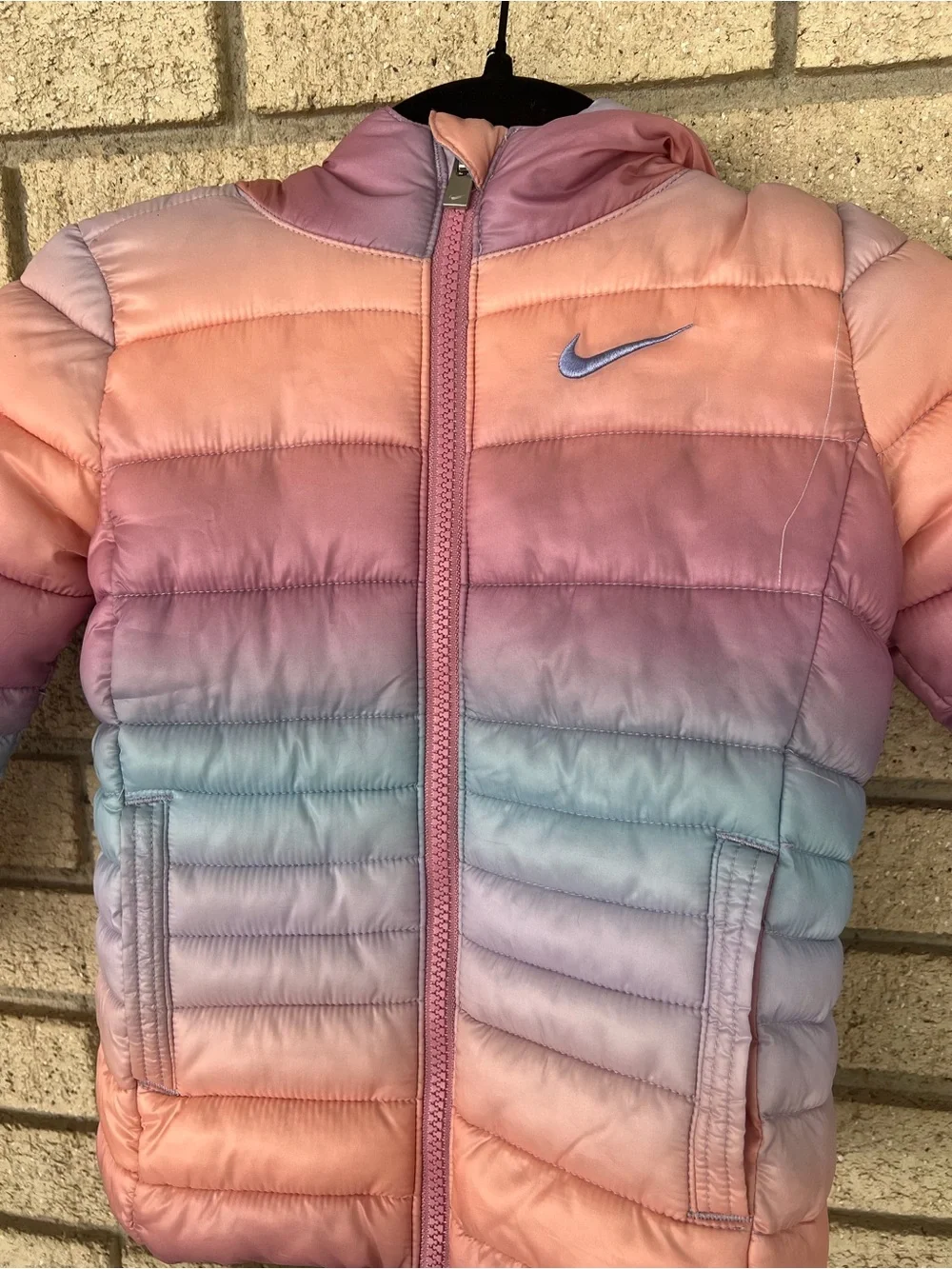 Nike Toddler Girls' Ombre Pink Purple Puffer Jacket